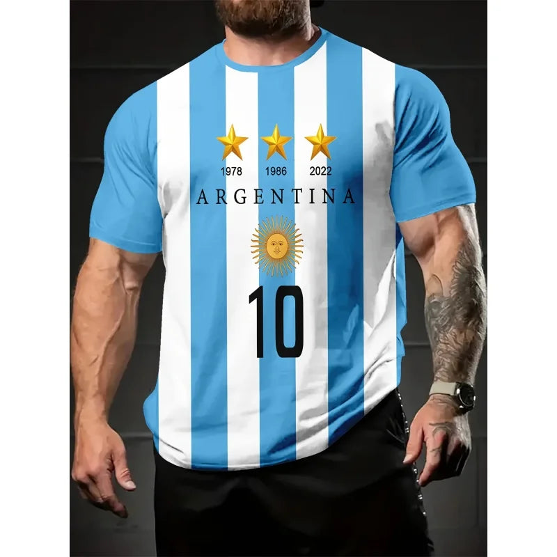 Camiseta Argentina Bandera - Emblema Nacional 3D