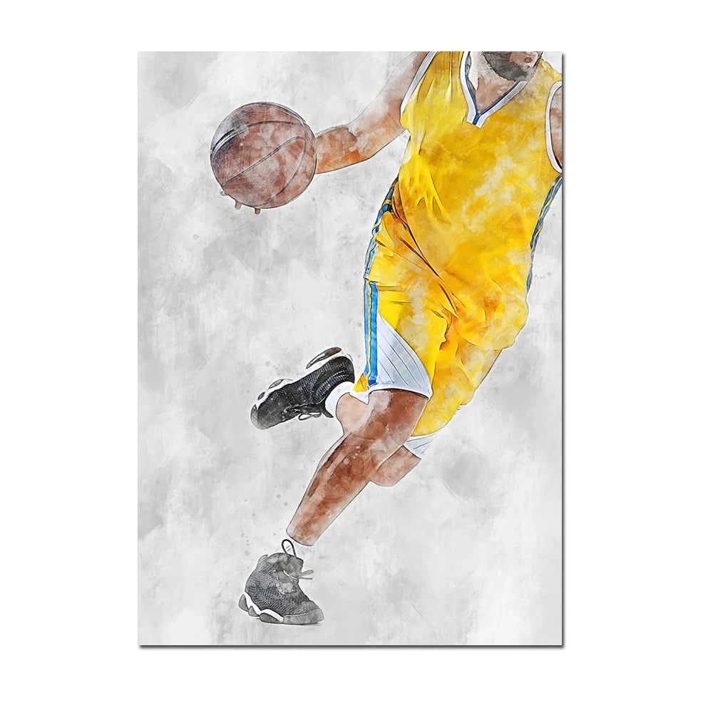 Cuadro Moderno de Fútbol y Básquetbol - Decoración Infantil