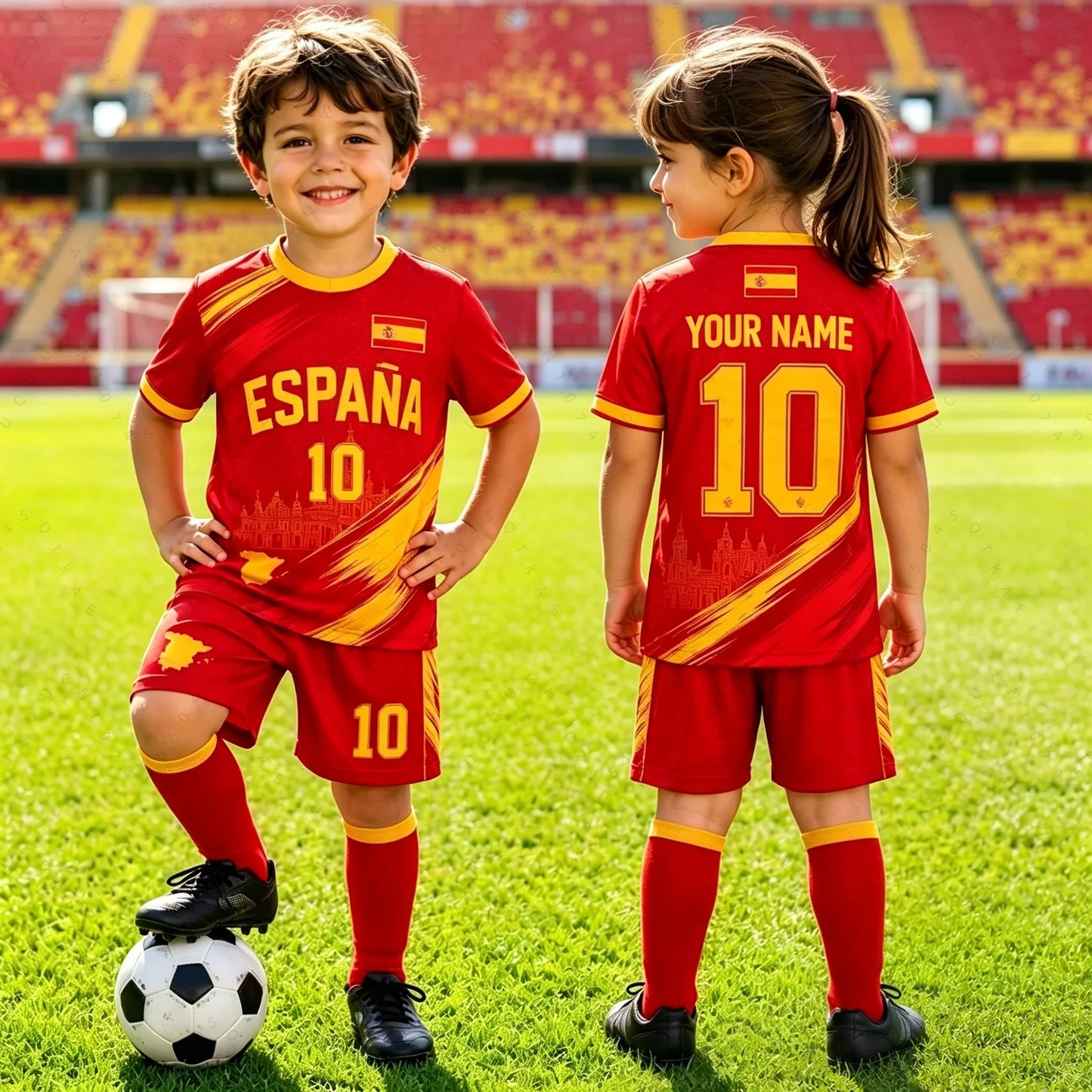 Set Padre e Hijo España - Camiseta y Shorts Deportivos