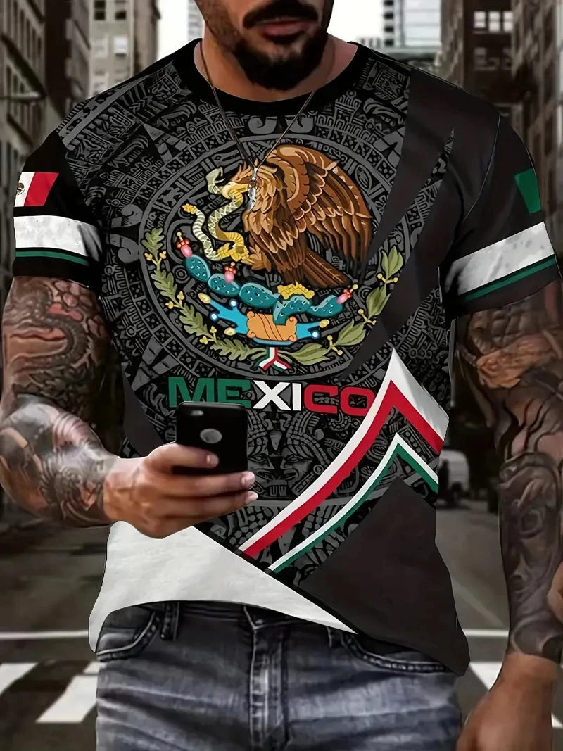 Camiseta México Bandera y Águila - Oversized Casual
