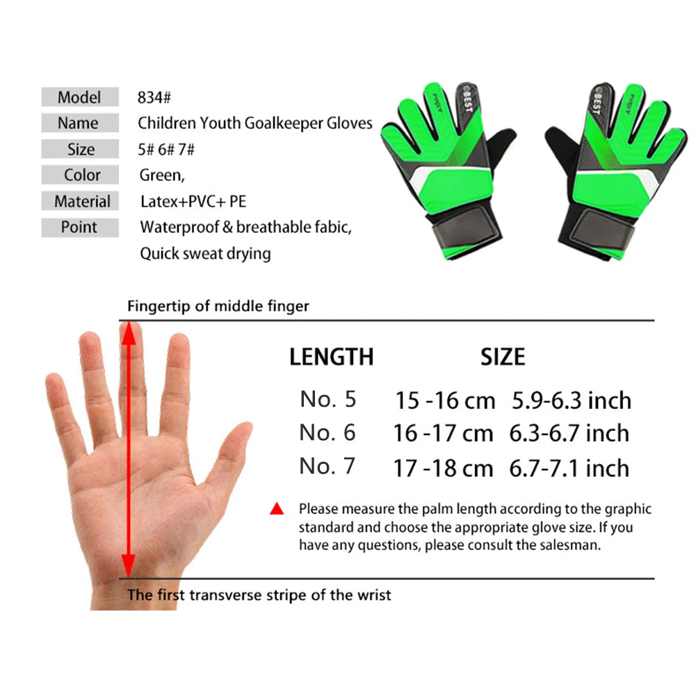 Guantes de Portero para Niños - Látex Antideslizante Entrenamiento