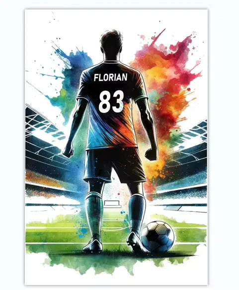 Cuadro Personalizado de Fútbol - Tu Nombre y Número
