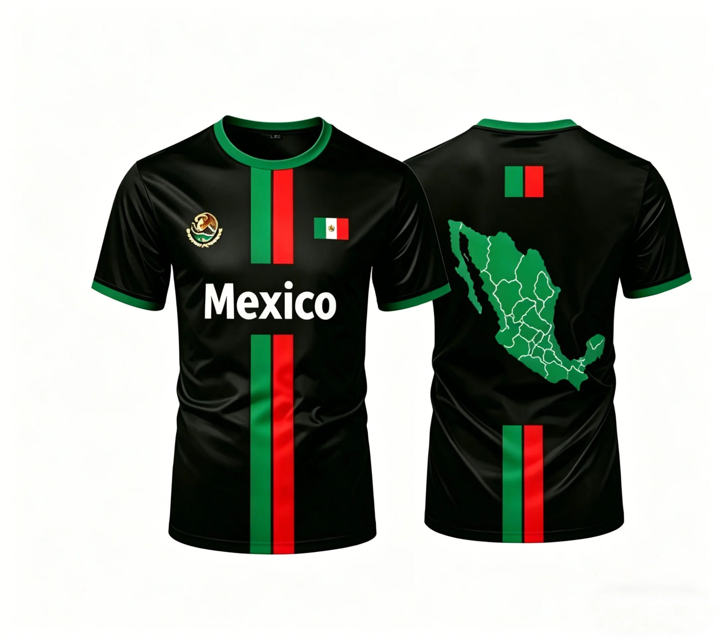Camiseta Casual Bandera de México - Fanático del Fútbol