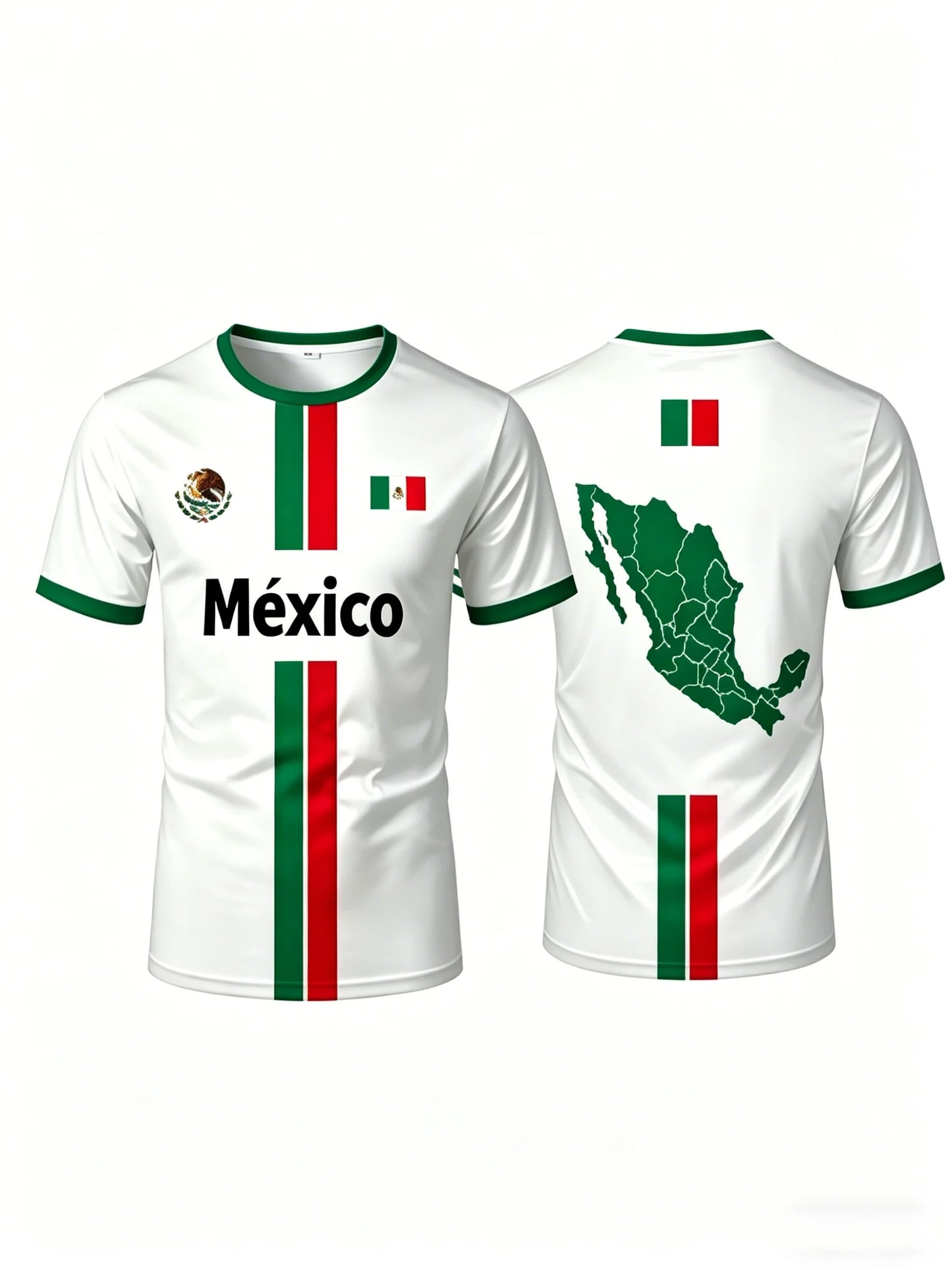 Camiseta Casual Bandera de México - Fanático del Fútbol