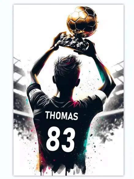Cuadro Personalizado de Fútbol - Tu Nombre y Número