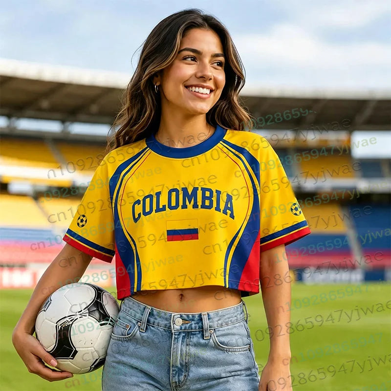 Crop Top Colombia - Estilo Cheerleader, Números Deportivos