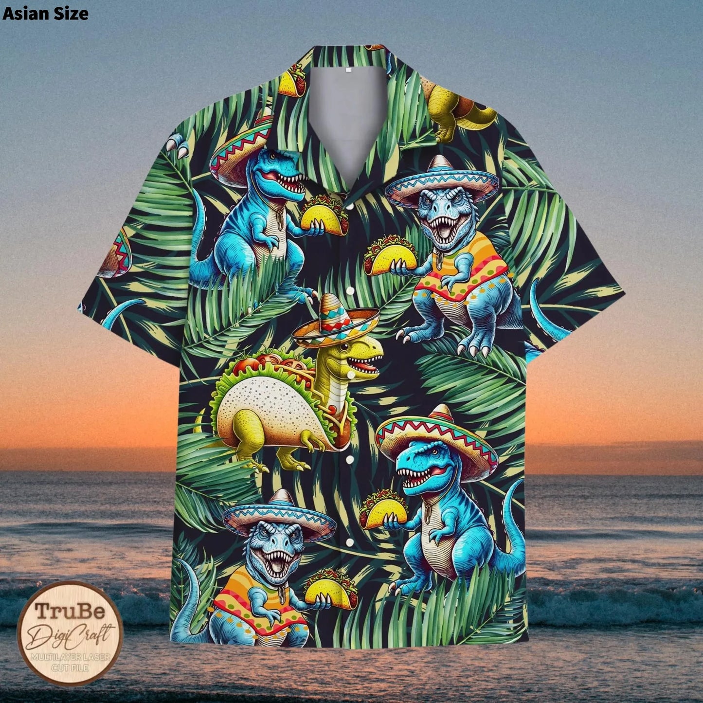 Camisa Hawaiana México - Diseño Calavera Azteca