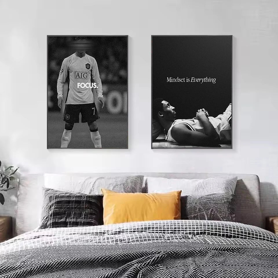 Cuadro Motivacional de Fútbol y Básquetbol - Minimalista