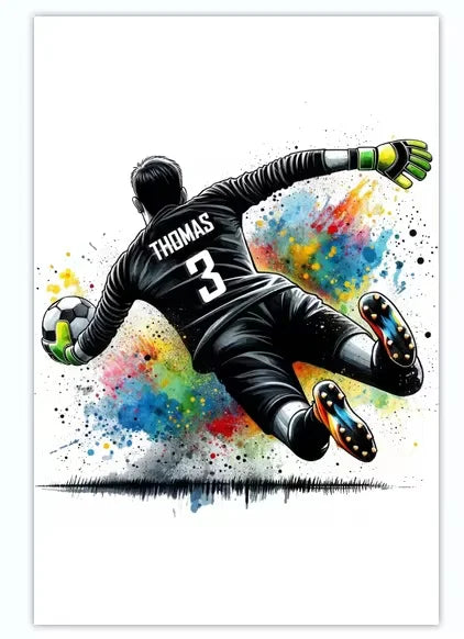Cuadro Personalizado de Fútbol - Tu Nombre y Número