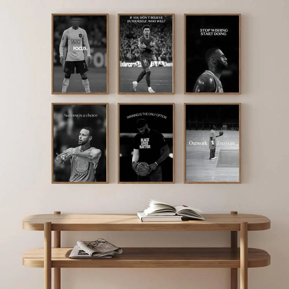 Cuadro Motivacional para Atletas - Fútbol y Básquetbol