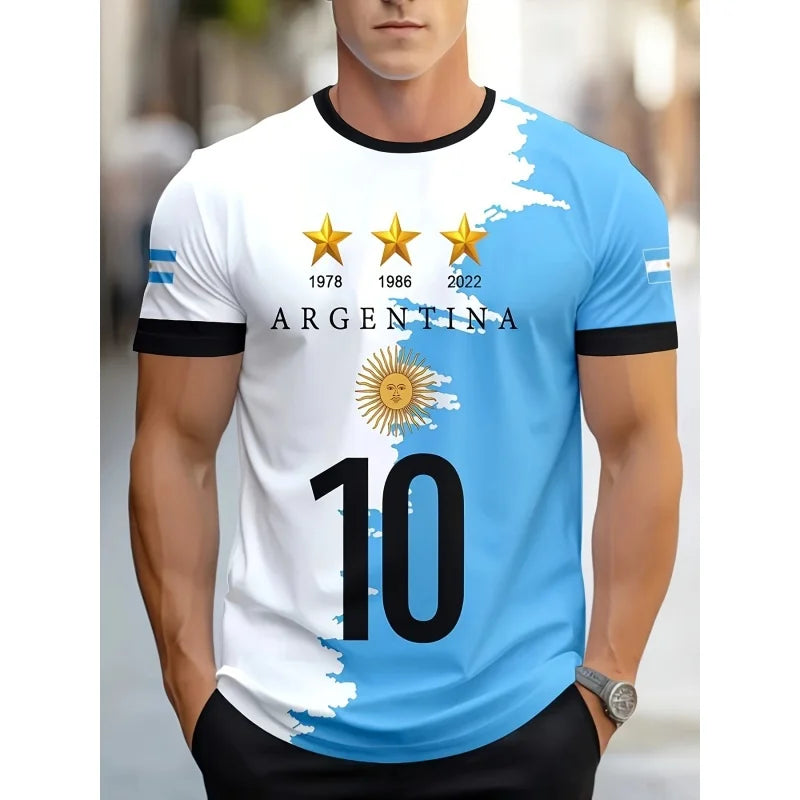 Camiseta Argentina Bandera - Emblema Nacional 3D