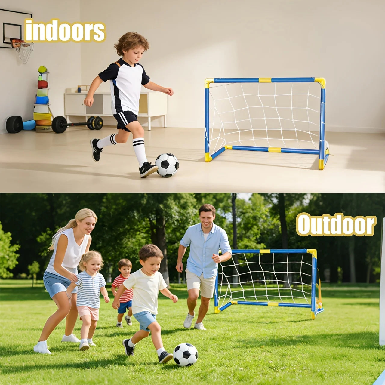 Set de 2 Porterías Infantiles con Balón - Portátiles