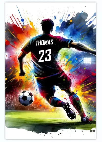 Cuadro Personalizado de Fútbol - Tu Nombre y Número
