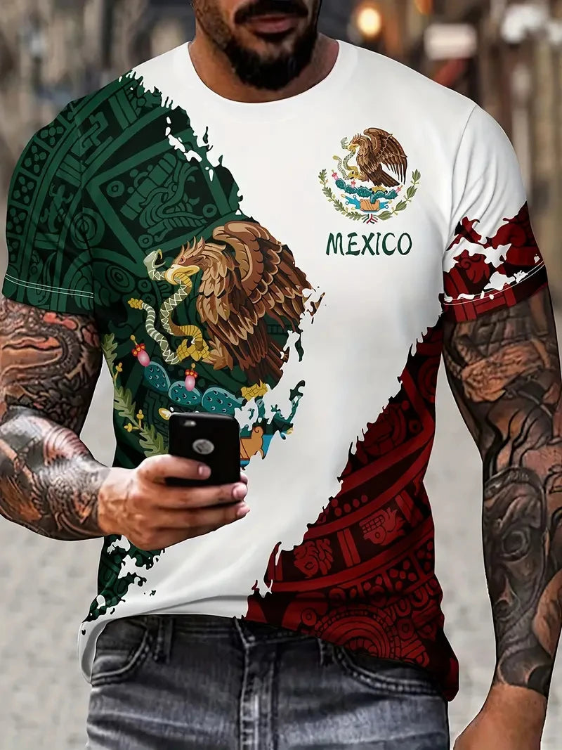 Camiseta México Bandera y Águila - Oversized Casual