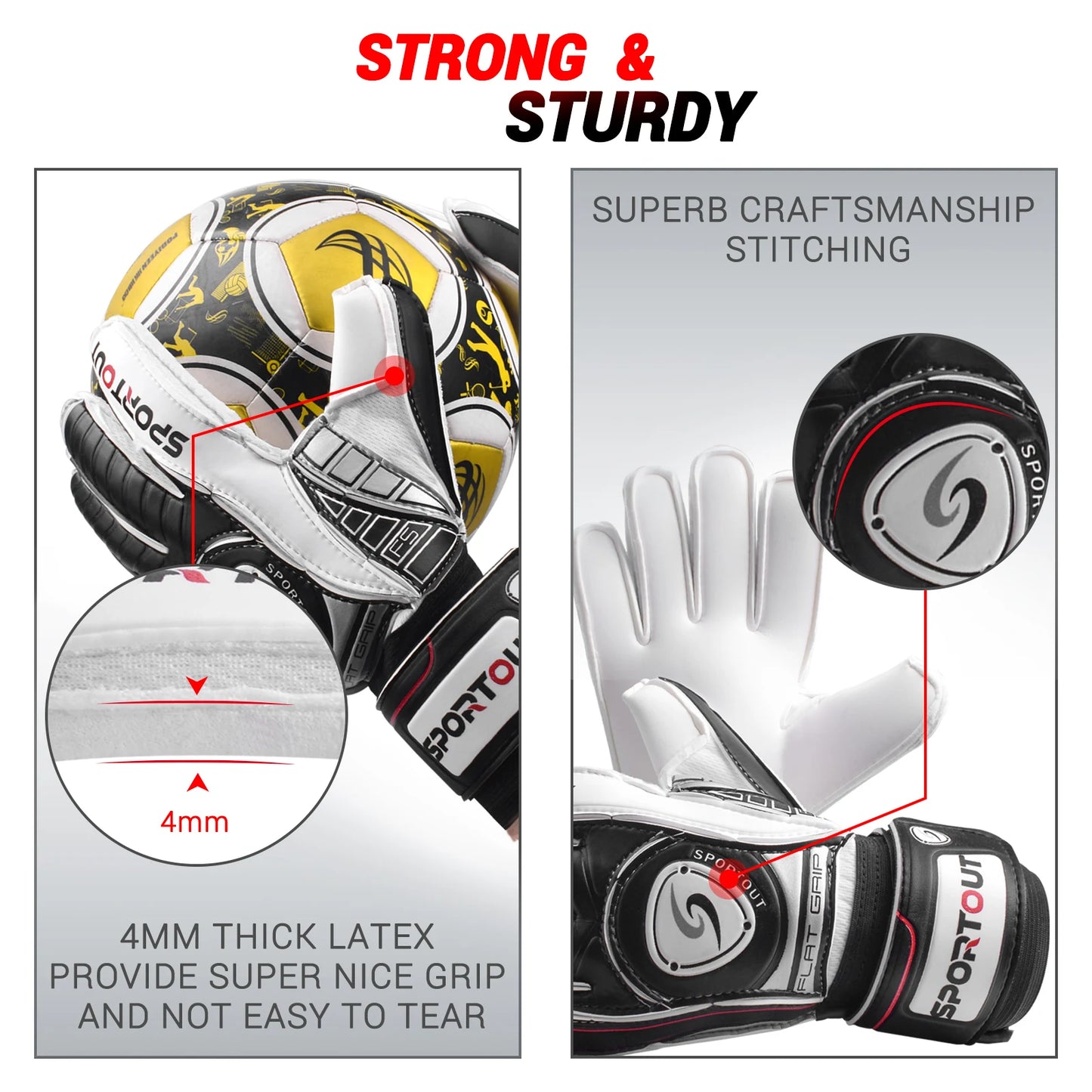 Guantes de Portero con Fingersave - Látex 4mm para Niños