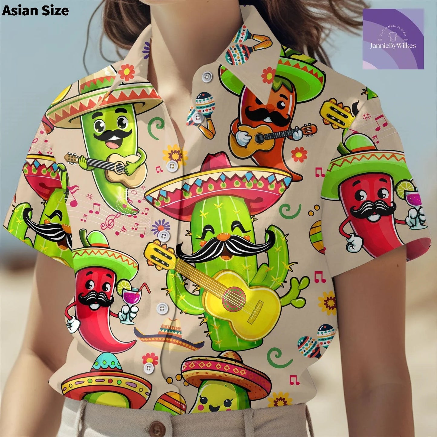 Camisa Hawaiana México - Diseño Calavera Azteca