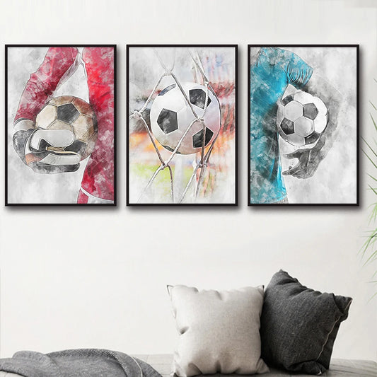 Cuadro de Fútbol Acuarela - Decoración Inspiracional