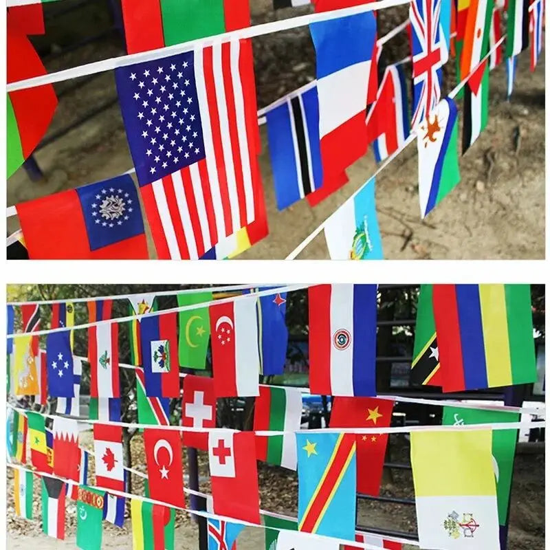 Guirnalda de 48 Banderas Internacionales - Decoración de Bar