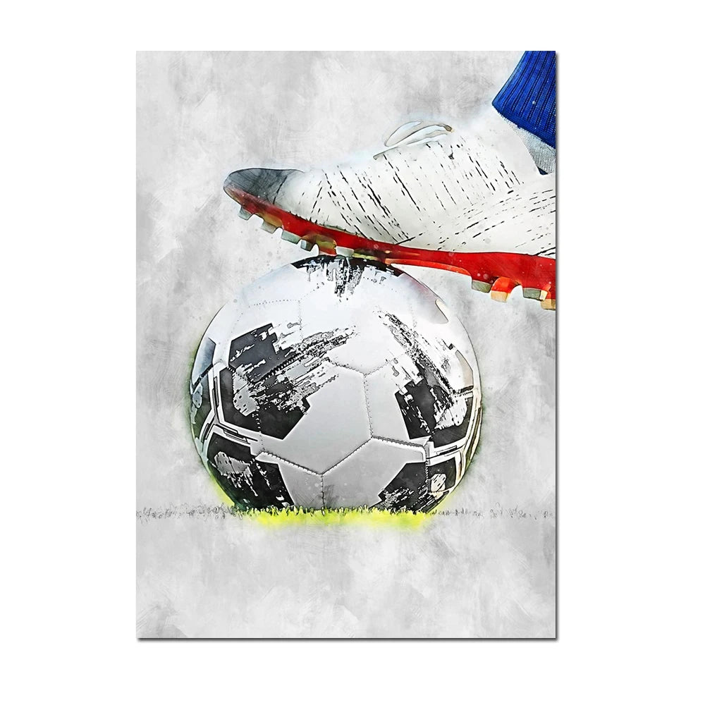 Cuadro Moderno de Fútbol y Básquetbol - Decoración Infantil
