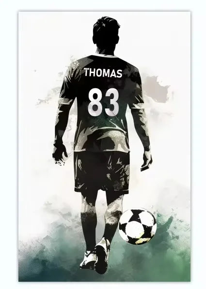 Cuadro Personalizado de Fútbol - Tu Nombre y Número