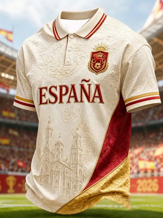 Polo España 2026 - Estampado 3D, Transpirable