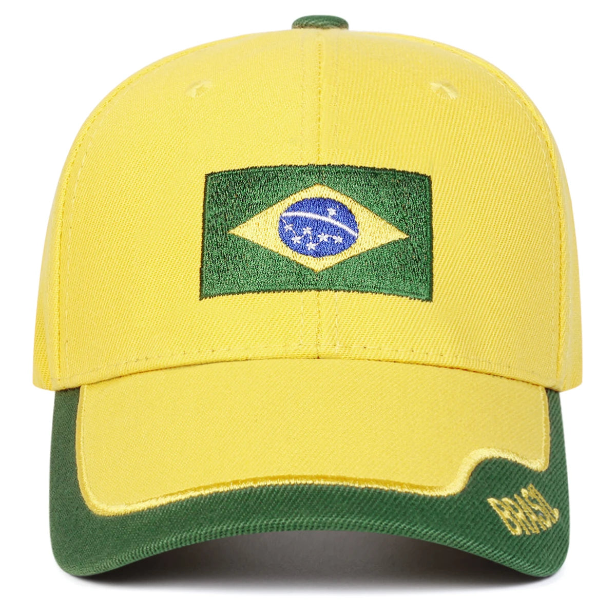 Gorra Bandera Brasil - Bordada, Ajustable