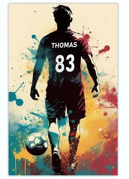 Cuadro Personalizado de Fútbol - Tu Nombre y Número