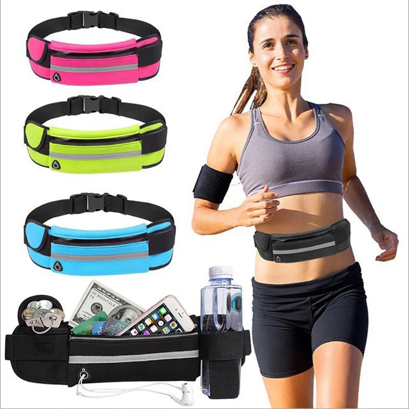 Riñonera Deportiva Impermeable - Porta Celular y Botella