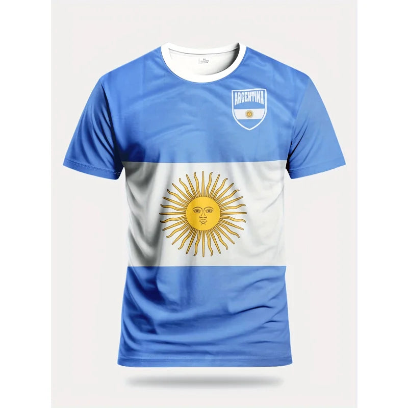 Camiseta Argentina Bandera - Emblema Nacional 3D