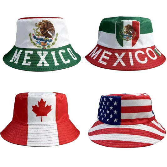 Gorra Pescador Banderas USA-Canadá-México - Protección Solar
