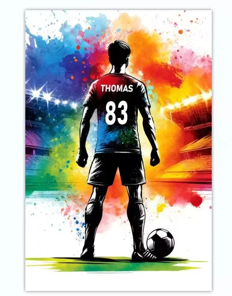Cuadro Personalizado de Fútbol - Tu Nombre y Número
