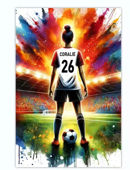 Cuadro Personalizado de Fútbol - Tu Nombre y Número