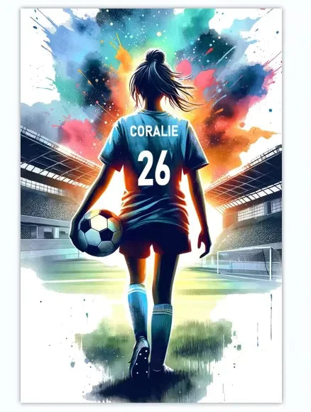 Cuadro Personalizado de Fútbol - Tu Nombre y Número