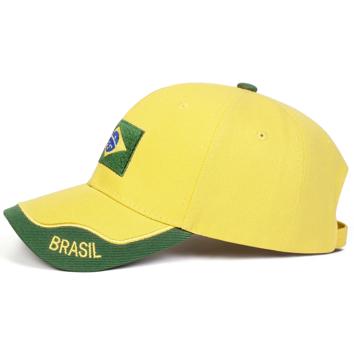 Gorra Bandera Brasil - Bordada, Ajustable