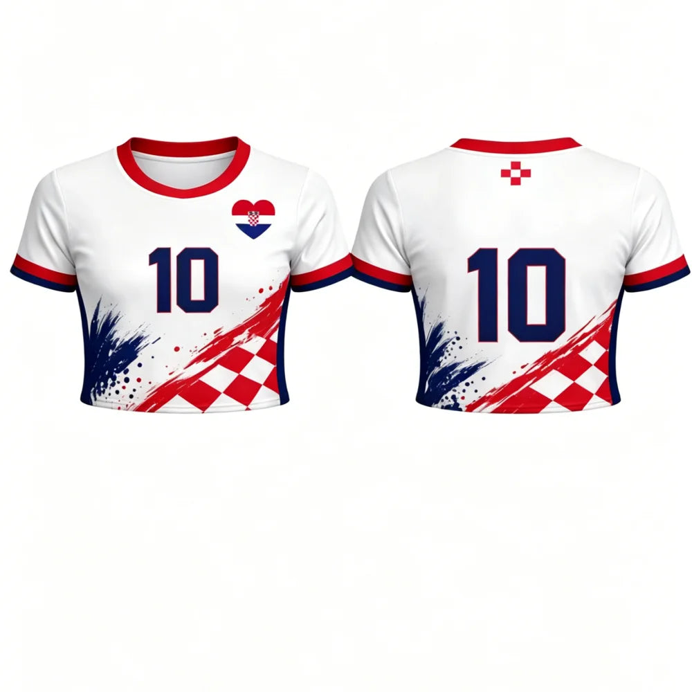 Crop Top Deportivo de Fútbol para Mujer - Estilo Fan