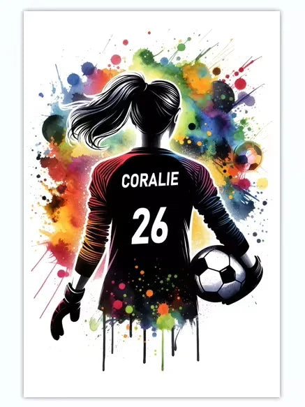 Cuadro Personalizado de Fútbol - Tu Nombre y Número