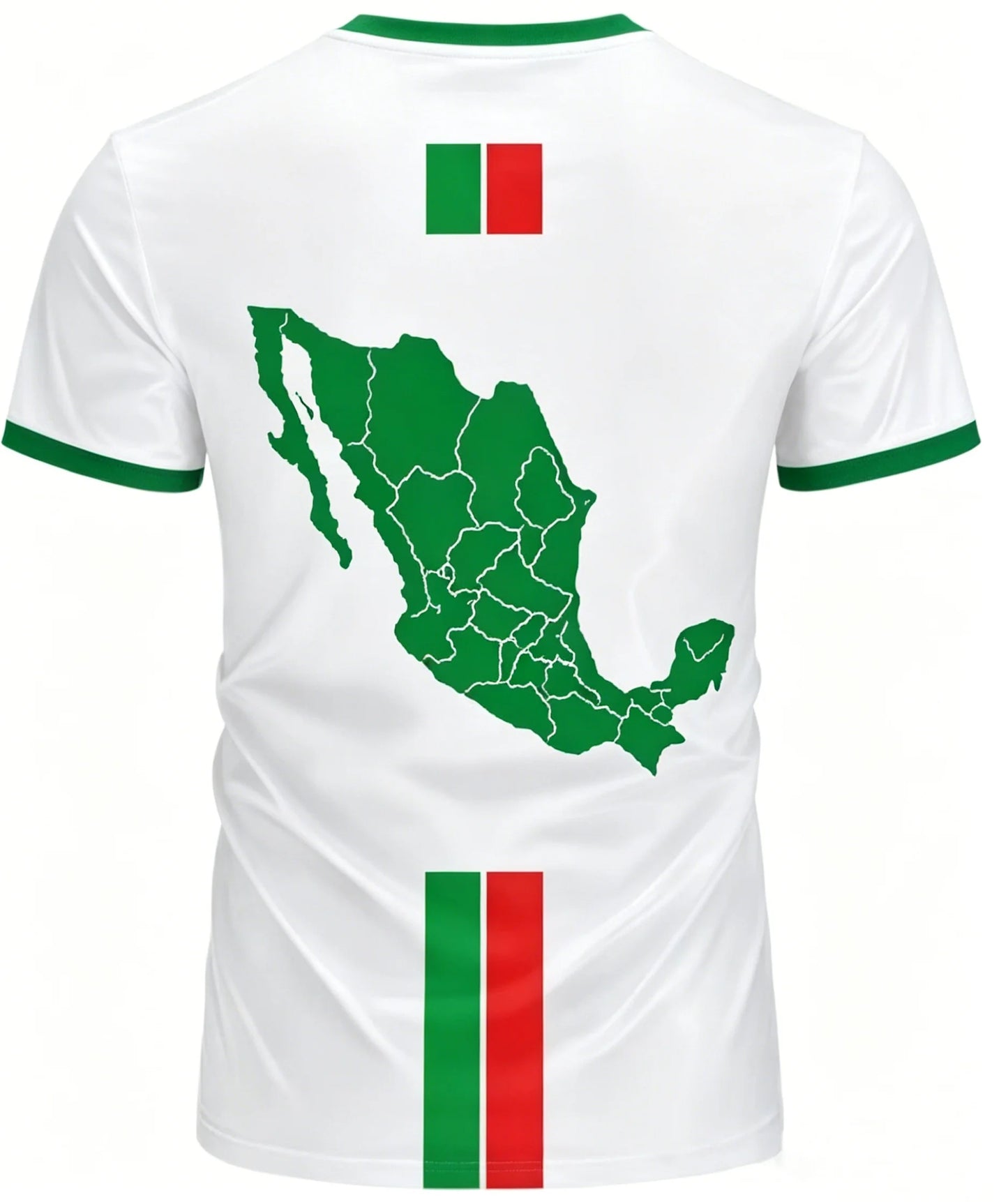 Camiseta Casual Bandera de México - Fanático del Fútbol