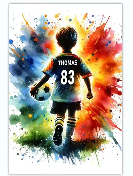 Cuadro Personalizado de Fútbol - Tu Nombre y Número