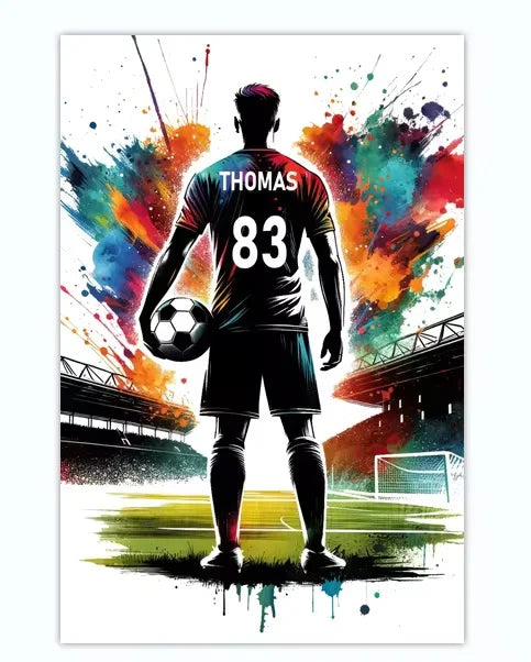 Cuadro Personalizado de Fútbol - Tu Nombre y Número