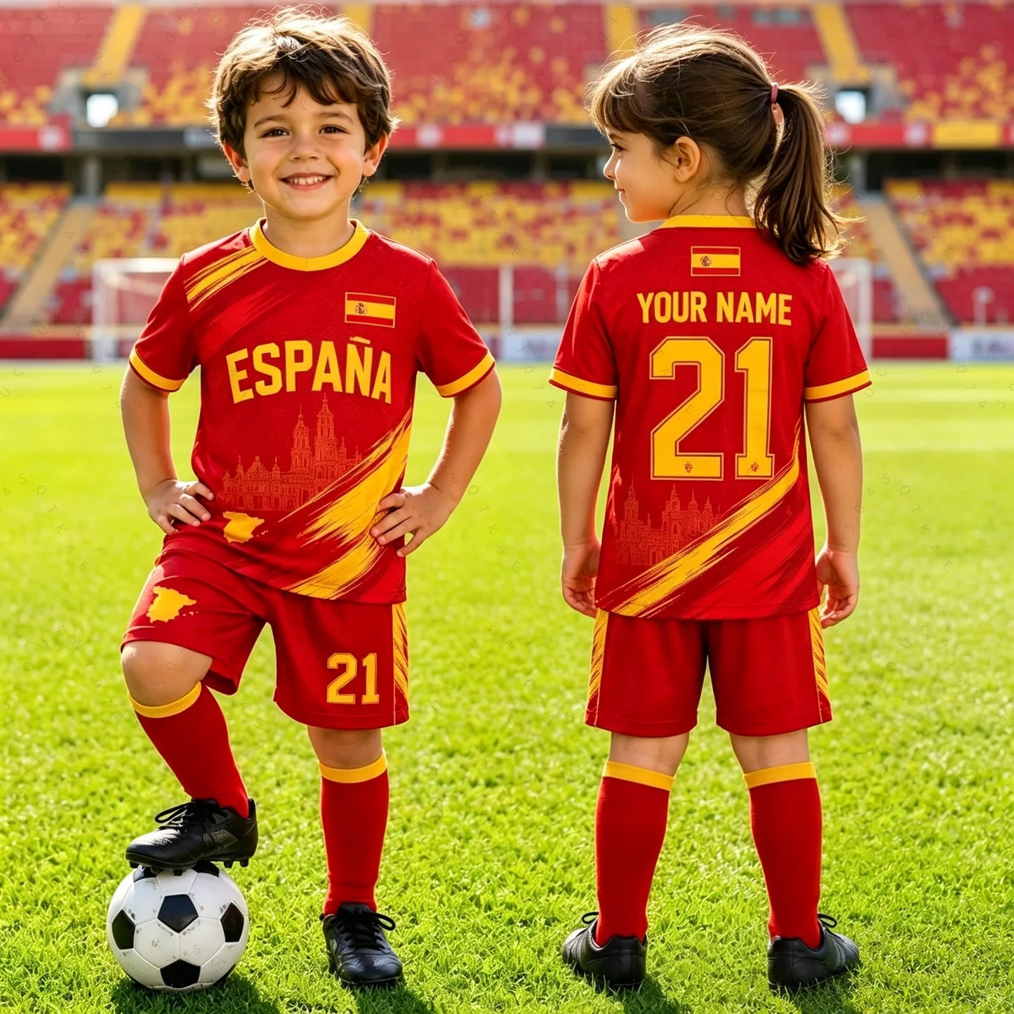 Set Padre e Hijo España - Camiseta y Shorts Deportivos
