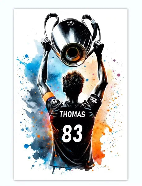 Cuadro Personalizado de Fútbol - Tu Nombre y Número