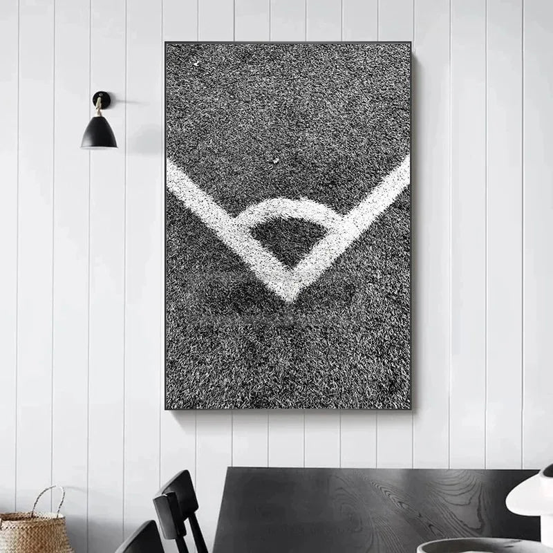 Cuadro Balón de Fútbol Blanco y Negro - Estilo Moderno