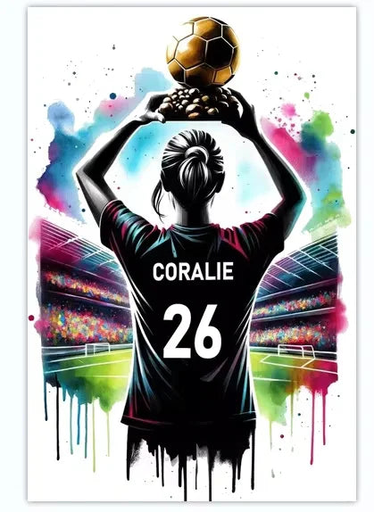 Cuadro Personalizado de Fútbol - Tu Nombre y Número
