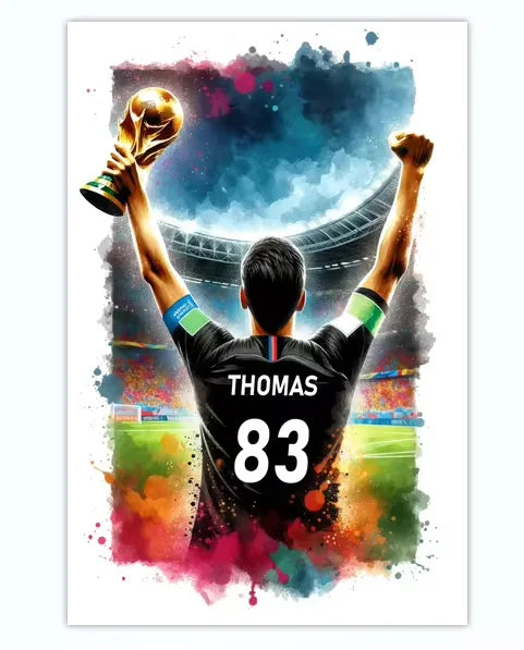 Cuadro Personalizado de Fútbol - Tu Nombre y Número