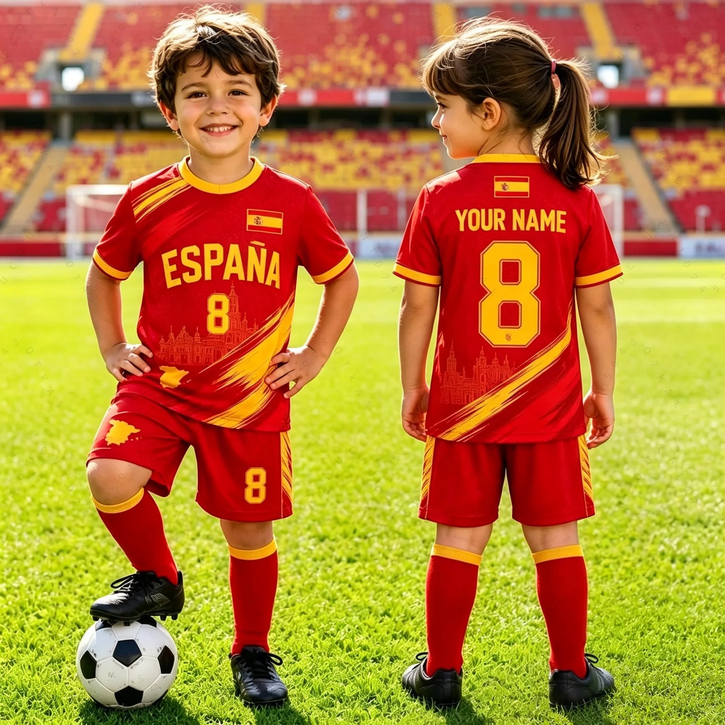 Set Padre e Hijo España - Camiseta y Shorts Deportivos