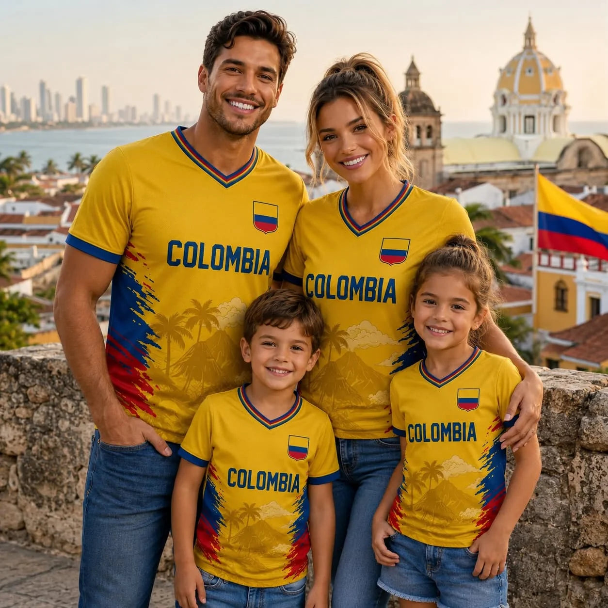 Camiseta Colombia - Fútbol Casual, Familia