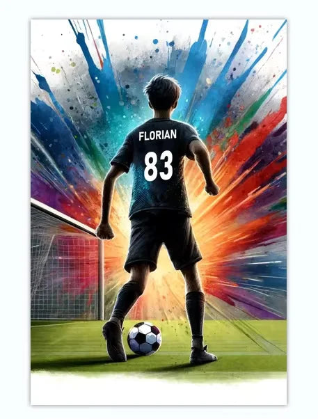 Cuadro Personalizado de Fútbol - Tu Nombre y Número