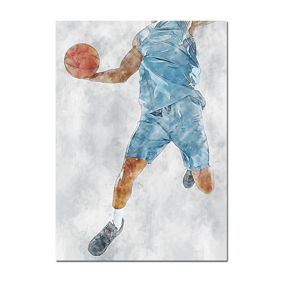 Cuadro Moderno de Fútbol y Básquetbol - Decoración Infantil