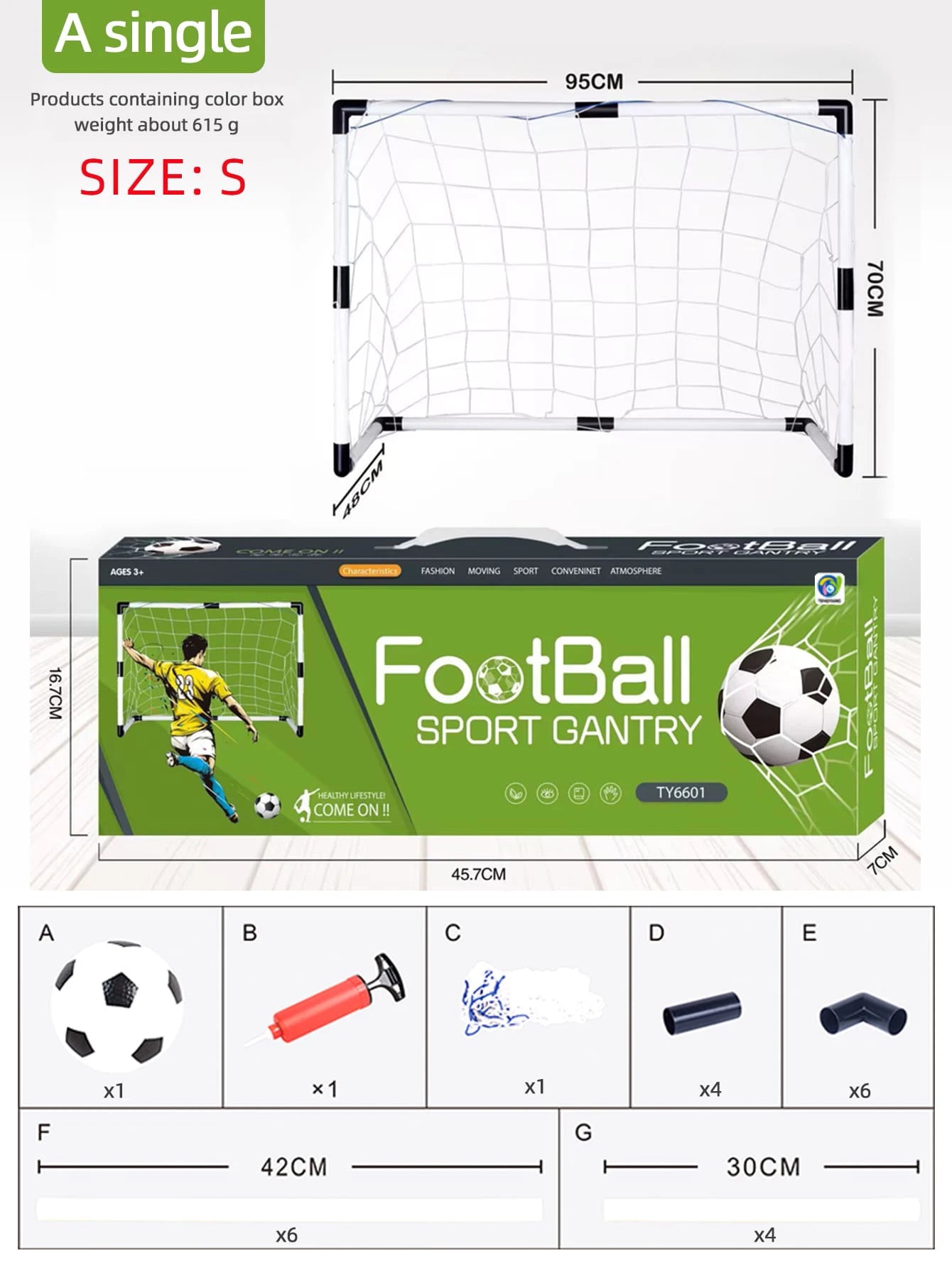 Portería Plegable con Balón y Bomba - Juguete Deportivo Infantil