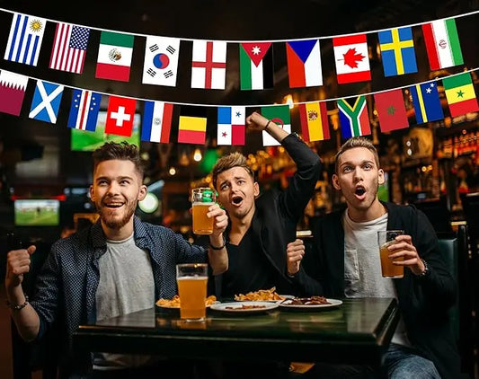 Guirnalda de 48 Banderas Internacionales - Decoración de Bar
